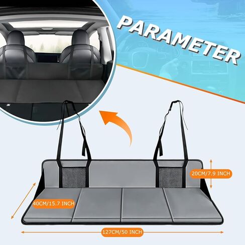 Kikosawa Non-Inflatable Folding Mattress for Tesla Model Y/3 Car Travel Rear Seat Mattress Extension Plate Camping Mattress Back Seat Increase Travel Trunk Space Sleeping Head Protection in Saudi Arabia