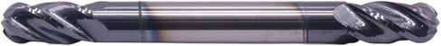 High Performance Solid Carbide Ball Nose End Mill - Double End - AlTiN Coated, 4 Flute, 30 Degree Helix, 3/8" Cutting diameter, 3/8" Shank diameter, 9/16" Length of Cut, 2-1/2" Overall Length in Saudi Arabia