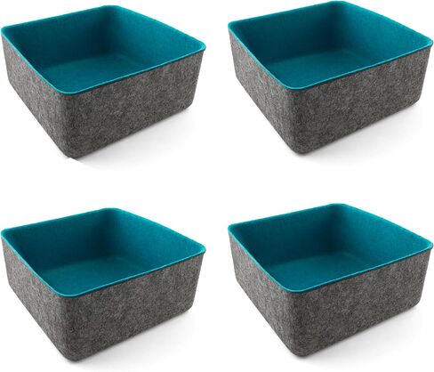 Three by Three Seattle Felt·Like·It! 9x9x4 Inch Felt Storage Bin for Office, Craft Room, Classroom, Living Room, Bedroom Storage (Green) 3 Pack in Kuwait