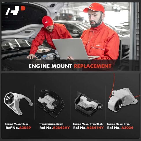 طقم محرك وناقل الحركة A-Premium متوافق مع Chrysler Sebring 2001-2006 & Dodge Stratus 2001-2006، 2.4L 2.7L 2-PC Set استبدال # 4593337AB، 45933383AB in Saudi Arabia
