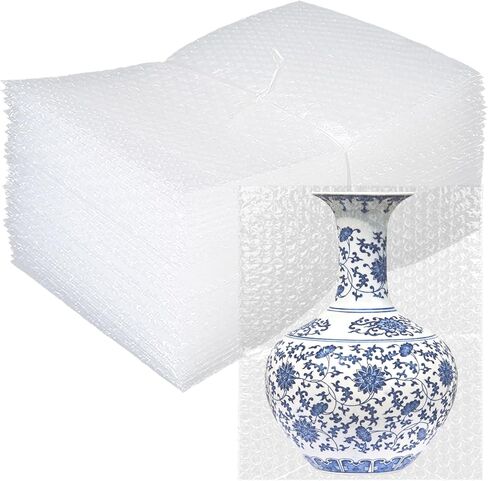 أكياس فقاعات مقاس 12 × 14 بوصة، 50 قطعة من أكياس الفقاعات الملتفة، غلاف مبطن شفاف للفقاعات، مستلزمات تعبئة مزدوجة الجدران للتخزين والشحن والنقل والتعبئة in Kuwait