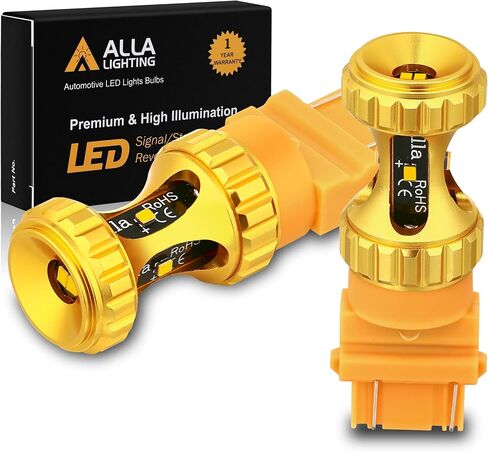 Alla Lighting 3156 3157 مصابيح LED حمراء 3000lm إشارة الانعطاف، مصابيح إيقاف الفرامل الخلفية T25 3047 3057 3457 4157 4057 3155 للسيارات والشاحنات والدراجات النارية، شديدة السطوع للغاية in Kuwait