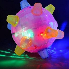 LARDERGO Pet Toys for Dogs, Colorful Jumping Activation Ball with Light and Music, Bouncing Activation Ball for Dogs-4.7"