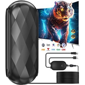TV Antenna Long Range - Newest Digital TV Antenna for Smart TV - Support Double TV, 360° Reception Indoor Outdoor Antenna Support 4K 8K1080p&All Old TV - Signal Booster Antenna -36FTCable