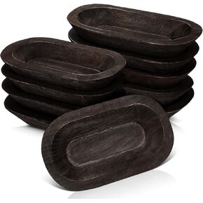 10 Pack Wooden Dough Bowls Bulk Rustic Dough Bowls Hand Carved Wood Bowl Dining Room Paulownia Bowls for DIY Home Crafts Making Farmhouse Fruits Supplies Decoration