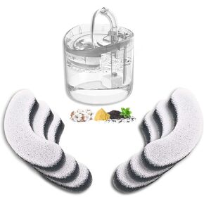 Cat Water Fountain Filter Replacement Upgrade Cat Fountain Filter Arc-shaped Safe Washable Animal Water Fountain Filters with 4 Filtration System for HAPUP Dog Kitty Spout Cat Fountain