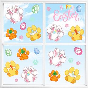 ملصقات نافذة على شكل زهور من Yovkky Spring Gnomes 9 ورقات، ملصقات زهور الأقحوان والزنبق والتيوليب ديكور صائق، شاحنة فراشة ديكور المنزل والمطبخ