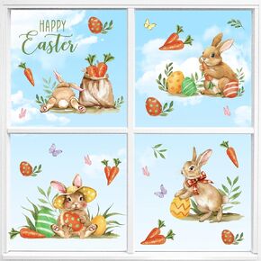 ملصقات نافذة على شكل زهور من Yovkky Spring Gnomes 9 ورقات، ملصقات زهور الأقحوان والزنبق والتيوليب ديكور صائق، شاحنة فراشة ديكور المنزل والمطبخ in Kuwait