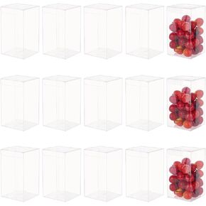 BENECREAT 30Pcs 3 Sizes Clear PVC Gift Boxes, 1.6x3.9/2.3x4.7/3x5.5 Inch Plastic Gifts Packaging Box, Waterproof Favor Box for Desserts, Chocolate, Candy, Molds in Saudi Arabia