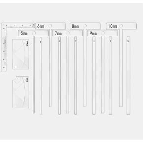 Book Binding Package, 14Pcs Bookbinding Easy Scrapbooking Tool with high Quality are Made of Acrylic, Including 6 Sets of T-Shaped rulers, 1 Cutting Angle Ruler, and 1 L Ruler