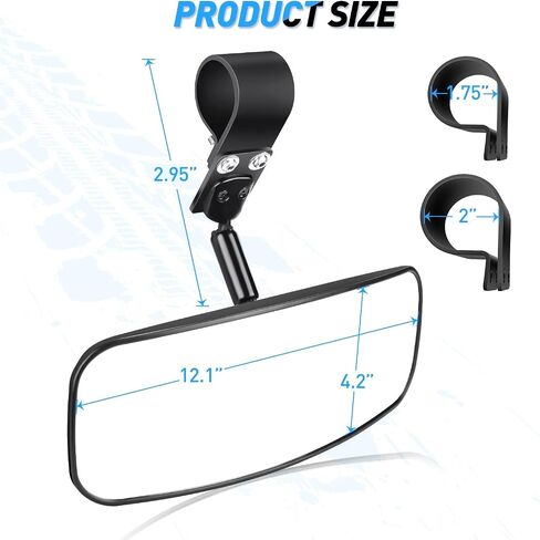 Nilight UTV Side Mirrors Offroad Rear View Mirrors Aluminum Universal Fits 1.75-2inch Roll Bar Clamp Polaris Ranger RZR Pioneer Can-Am Commander Kawasaki Yamaha Cfmoto, 2 Years Warranty in Saudi Arabia