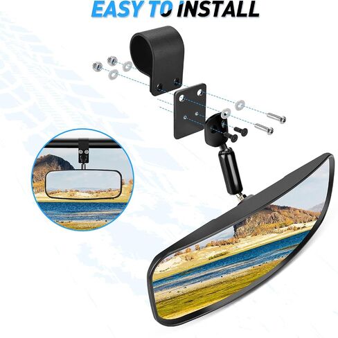 Nilight UTV Side Mirrors Offroad Rear View Mirrors Aluminum Universal Fits 1.75-2inch Roll Bar Clamp Polaris Ranger RZR Pioneer Can-Am Commander Kawasaki Yamaha Cfmoto, 2 Years Warranty in Saudi Arabia