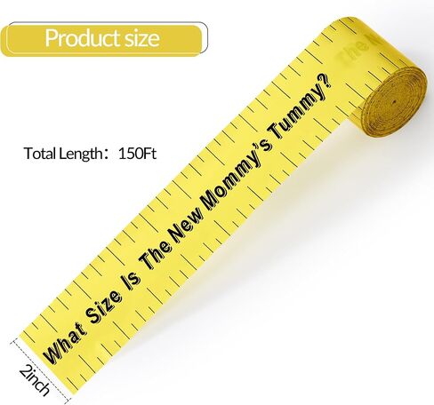 2 Rolls 2 Inch x 150 Feet Baby Shower Measuring Tape Tummy Measure Belly Game Paper Belly Measuring Tape for Baby Shower Party Decorations Supplies (Brown) in Kuwait