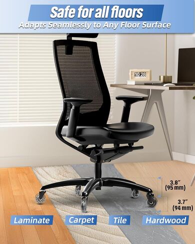 Sytopia 28''(70cm) Heavy Duty Office Chair Base Replacement (2600Lbs), Managerial Chair Base, Executive Desk Chair Reinforced Metal Leg, Universal Caster and Gas Cylinder Size, Black in Saudi Arabia