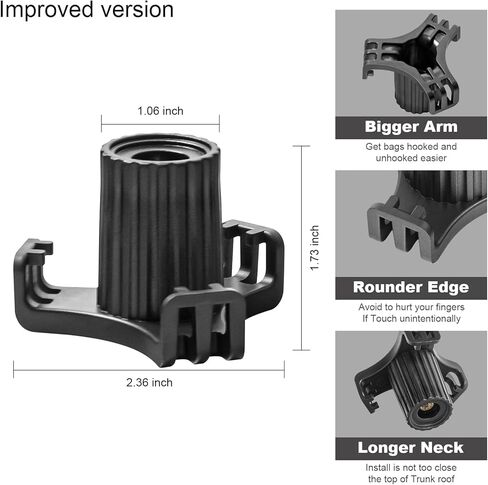 ترقية هوك الجذع الخلفي لطراز تسلا Y حمل الجذع حقيبة البقالة السنانير 5 مقاعد نموذج Y الملحقات الداخلية (أسود) in Kuwait