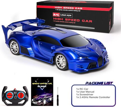 KULARIWORLD سيارة تحكم عن بعد 1/18 قابلة لإعادة الشحن عالية السرعة RC سيارات ألعاب للأولاد والبنات هواية سباق السيارات مع المصباح الأمامي هدايا عيد الميلاد للأطفال (أخضر أسود) in Saudi Arabia