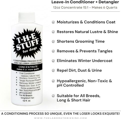 The Stuff Leave-In Dog Conditioner and Detangler Spray | 16oz Ready to Use | Perfect Solution for Managing Matted Dog Hair | Top Rated Dog Detangling and Dematting Spray in Saudi Arabia