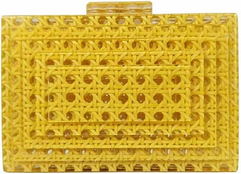 Women Acrylic Rattan Clutch Purse Rattan Woven Evening Bag Wedding Party Purse Summer Beach Wicker Shoulder Handbag in Saudi Arabia