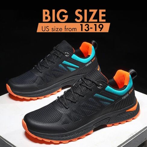 Hawkwell الرجال حجم كبير حجم كبير تريل احذية الجري أحذية رياضية للمشي للرجال أحذية تجريب عادية حجم الولايات المتحدة 13 14 15 16 in Kuwait
