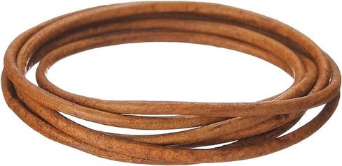 Realeather Crafts Round Leather Lace, 2mm and 25-Yard Spool, Black in Kuwait