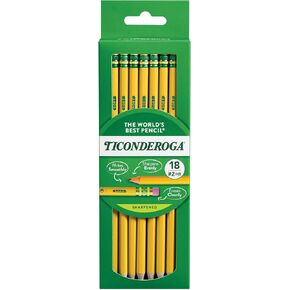 Ticonderoga Wood-Cased Pencils, Pre-Sharpened, 2 HB Soft, Yellow, 30 Count, 6 Packs/180 Count Total