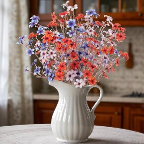 Ammyoo 4 Pcs Artificial Cherry Blossom Flowers Bulk Silk Faux Flowers Real Touch Bouquet for Christmas Halloween Home Wedding Decoration(Light Pink)