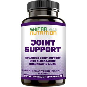 SHIFAA NUTRITION Halal Joint Support Supplement w/Glucosamine Chondroitin MSM | 2820mg 30 Servings | Non-GMO