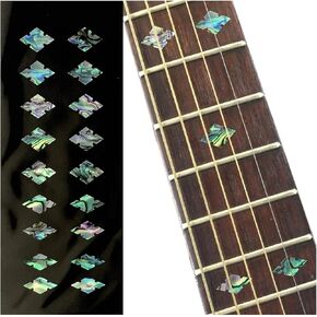 Fretboard Markers Inlay Stickers Decals for Guitars, Bass & Ukuleles - Traditional Slotted Diamonds - Abalone Mix