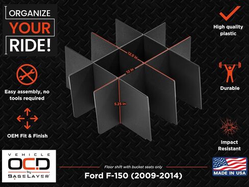 OCD للمركبات - منظم وحدة التحكم المركزية لسيارة Ford F150 (2021-2023) (وحدة تحكم كاملة مع مقاعد الدلو فقط) - صُنع في الولايات المتحدة الأمريكية in Kuwait