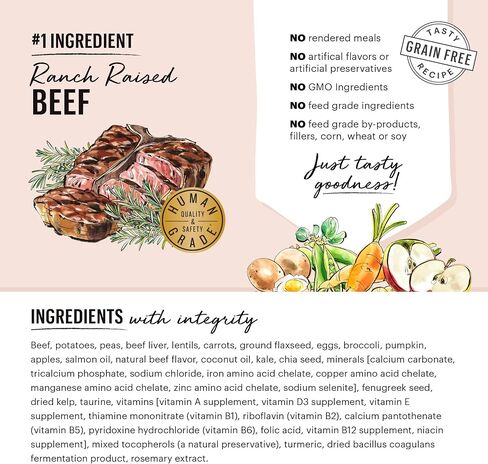 The Honest Kitchen Whole Food Clusters Whole Grain Beef & Oat Dry Dog Food, 5 lb Bag in Kuwait