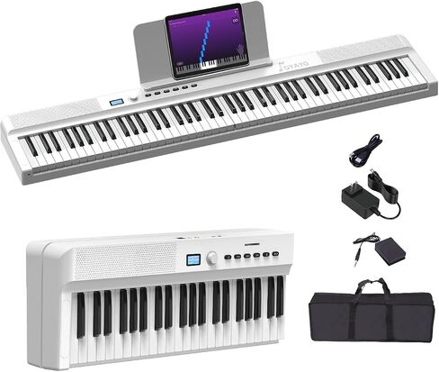 لوحة مفاتيح بيانو مطورة قابلة للطي، 88 مفتاحًا كاملة الحجم شبه مرجحة تدعم MIDI وBluetooth، لوحة مفاتيح بيانو محمولة قابلة للطي مع دواسة مستدامة وحقيبة بيانو، أفضل هدية للمبتدئين in Kuwait