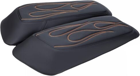 TDZ 2014-2023 Hard Saddlebag Lid Bra/Covers fits for Harley Davidson Touring Road Glide FLTRX Electra Glide FLHT Road King FLHR Street Glide FLHX and Tri Glide (Black stitching) in Saudi Arabia