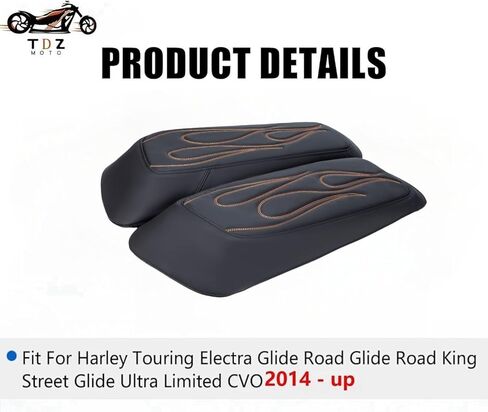 TDZ 2014-2023 Hard Saddlebag Lid Bra/Covers fits for Harley Davidson Touring Road Glide FLTRX Electra Glide FLHT Road King FLHR Street Glide FLHX and Tri Glide (Black stitching) in Saudi Arabia