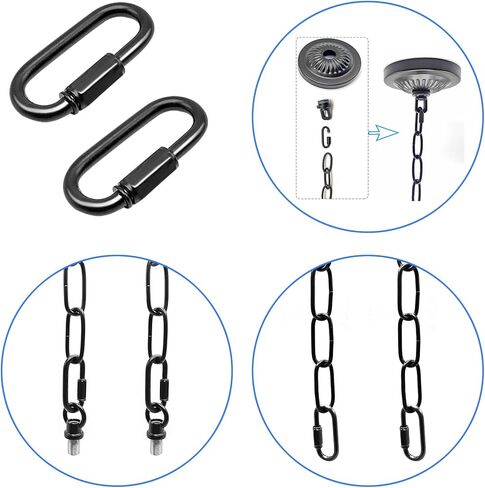 ECUDIS 10 Pack Heavy Duty D Shape Chain Locking M4 4MM Chain Quick Link Connector, Antique Brass in Saudi Arabia