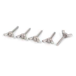 Uxcell M8 x 20mm الموضوع 304 الفولاذ المقاوم للصدأ الجناح الترباس فراشة المسمار السحابة 5pcs