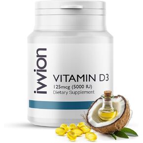 Certified Preservative-Free Vitamin D3 5000iu Softgels Capsules - Gluten Free, Non-GMO - Vitamin D Supplement Support for Healthy Bones, Muscle and Immune System, Made in UK, 365 Count (1 year supply)