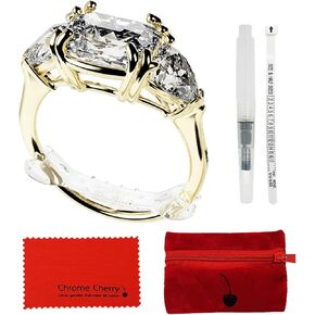 Chrome Cherry Ringo Invisible Ring Size Adjuster for Loose Rings (Multi 20-Pack + Care Kit)