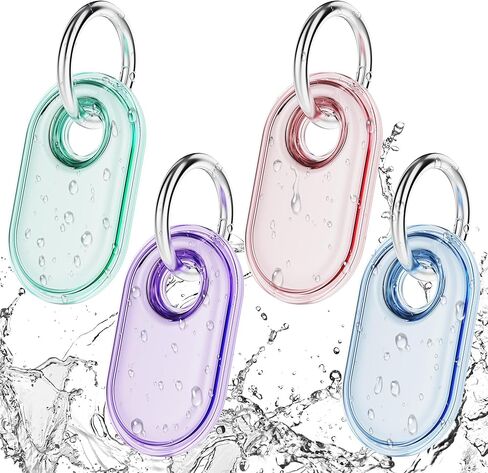 4 عبوات لهاتف Samsung Smart tag 2 مع حلقة مفاتيح، غطاء TPU مقاوم للماء IPX8 لكامل الجسم لهاتف Galaxy SmartTag2، حامل واقٍ مضاد للخدش لحقائب الظهر/السيارة/المفاتيح/الأمتعة/الحيوانات الأليفة (أسود/شفاف) in Kuwait