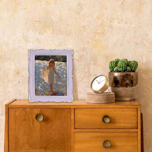 PHAREGE Vintage Picture Frame 5x7 Light Green Gold, 5 by 7 Ornate Decorative Antique Frame with Mat for 4x6 Photo, Fancy Matted Frame for Desktop or Wall, Horizontal or Vertical in Kuwait