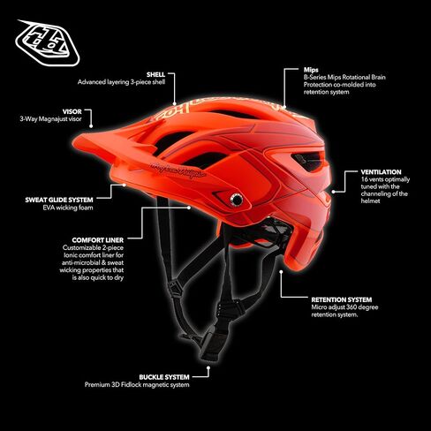 Troy Lee Designs A3 خوذة دراجة جبلية نصف شل للبالغين مع دبوس MIPS أبيض / أحمر، متوسط ​​/ كبير in Saudi Arabia