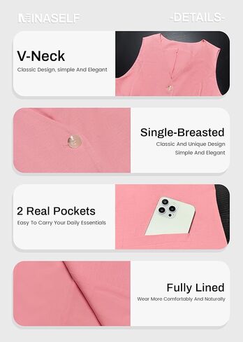 2024 Summer Long Linen Vest Blazer Y2K V-Neck Lightweight Fashion Casual Button Fully Lined Jackets Tops with Pockets in Kuwait