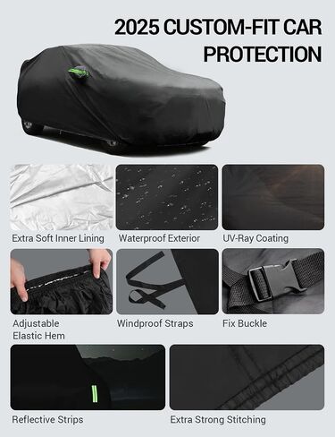Proadsy Car Cover Compatible with Kia Sportage 2010-2023 6 Layers Windproof All Weather Waterproof Sun Rain UV Dust Snow Protection SUV Outdoor Covers in Kuwait