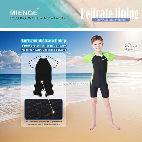بدلة سباحة للأولاد من MIENOE قطعة واحدة بدلة سباحة للأطفال للأولاد رياضية مائية قصيرة بعامل حماية من أشعة الشمس 50+ ملابس سباحة للحماية من الشمس in Kuwait