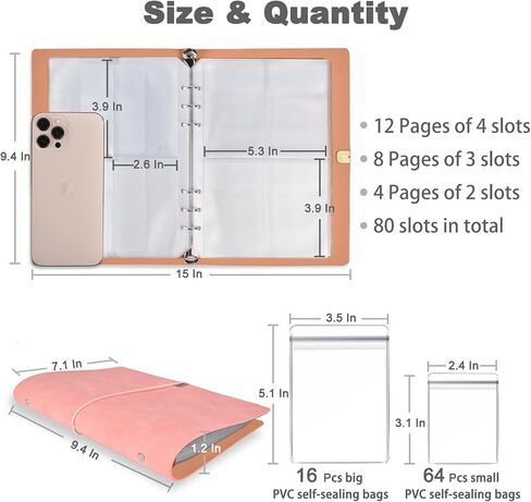 Jewelry Organizer, 2 Pack Jewelry Storage Book with Pockets, Foldable Earrings Travel Album, PU Leather Accessories Holder Booklet for Bracelets Necklace Rings (128 Grids+128 Anti-Oxidation PVC Bags) in Kuwait