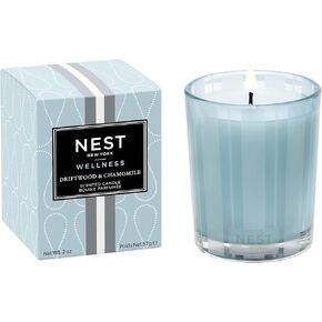 NEST New York Scented Votive Candle, Sunlit Yuzu & Neroli - 2 oz - Up to 28-Hour Burn Time - Reusable Glass Vessel