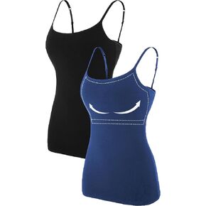 ATTRACO Women's Cotton Camisole Shelf Bra Spaghetti Straps Tank Top in Saudi Arabia