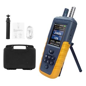 Air Quality Dust Particle Counter，PM0.3/2.5/10um Particulate Monitor,High Sensitivity 3-Channel 0~1000μg/m³USB Rechargeable Temperature and Humidity Monitor