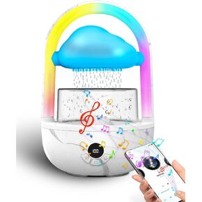 Aromatherapy Essential Oil Diffuser Rainbow Rain Cloud Humidifier Water Drip Mushroom Diffuser with Running Lights Rain Sounds for Sleeping-Aromatherapy Fountain&Night Light (Rain Cloud)