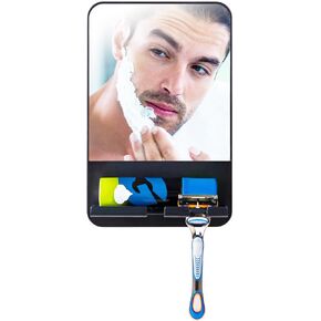 TAILI Shower Mirror Fogless for Shaving with Razor Holder, Fog Free Mirror Shower Suction, Rust-Proof & Removable Bathroom Mirror for Men and Women,Anti Fog Shower Makeup Shave Mirror,Black