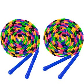 Hipeakboo Double Dutch Jump Rope 16 Ft 2 Pack Long Jump Rope Kids Adults Skipping Rope Soft Beaded Multiperson Jump Rope